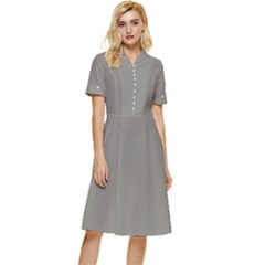 Middle Grey	 - 	button Top Knee Length Dress