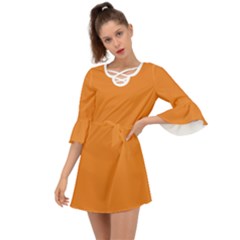 Cadmium Orange	 - 	criss Cross Mini Dress