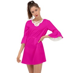 Hollywood Cerise	 - 	criss Cross Mini Dress by ColorfulDresses