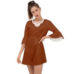 Sugar Brown	 - 	Criss Cross Mini Dress