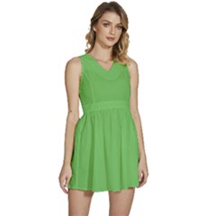Mantis Green	 - 	sleeveless High Waist Mini Dress