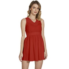 Apple Red	 - 	sleeveless High Waist Mini Dress by ColorfulDresses