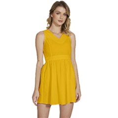 Butterscotch Yellow	 - 	sleeveless High Waist Mini Dress