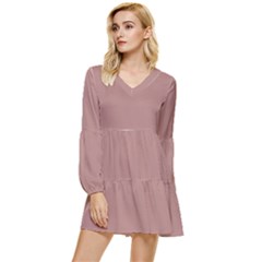 Water Nymph	 - 	tiered Long Sleeve Mini Dress