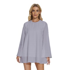 Misty Lilac Purple	 - 	round Neck Long Sleeve Bohemian Style Chiffon Mini Dress by ColorfulDresses