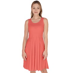 Living Coral	 - 	knee Length Skater Dress With Pockets by ColorfulDresses