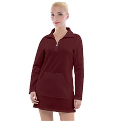 Wine Red	 - 	long Sleeve Casual Dress by ColorfulDresses