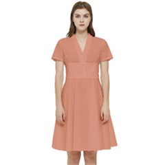 Cool Orange	 - 	short Sleeve Waist Detail Dress