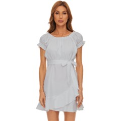 Pearl River Grey	 - 	puff Sleeve Frill Dress by ColorfulDresses