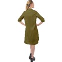 Antique Bronze Green	 - 	Long Sleeve Mini Shirt Dress View2