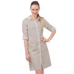 Abalone Grey	 - 	long Sleeve Mini Shirt Dress by ColorfulDresses