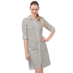 Harbor Grey	 - 	long Sleeve Mini Shirt Dress by ColorfulDresses