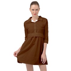 Gingerbread Brown	 - 	mini Skater Shirt Dress by ColorfulDresses