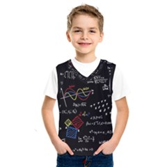 Black Background With Text Overlay Mathematics Formula Board Kids  Basketball Tank Top