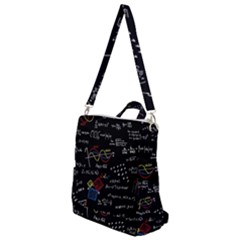 Black Background With Text Overlay Mathematics Formula Board Crossbody Backpack by Jancukart