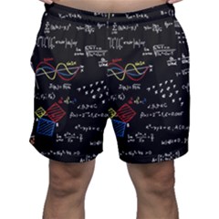 Black Background With Text Overlay Mathematics Formula Board Men s Shorts