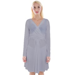 Grey Cloud	 - 	long Sleeve Front Wrap Dress