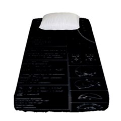 Black Background With Text Overlay Mathematics Trigonometry Fitted Sheet (single Size) by Jancukart