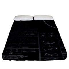 Black Background With Text Overlay Mathematics Trigonometry Fitted Sheet (king Size) by Jancukart