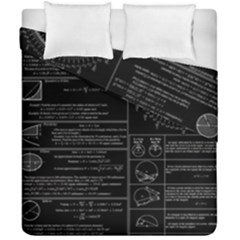 Black Background With Text Overlay Mathematics Trigonometry Duvet Cover Double Side (california King Size) by Jancukart