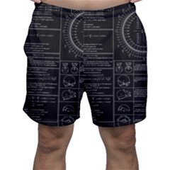 Black Background With Text Overlay Mathematics Trigonometry Men s Shorts