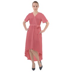 Tango Pink	 - 	front Wrap High Low Dress by ColorfulDresses