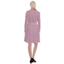 English Lavender Purple	 - 	Long Sleeve Velvet Front Wrap Dress View2