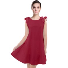 Burgundy Red	 - 	tie Up Tunic Dress by ColorfulDresses