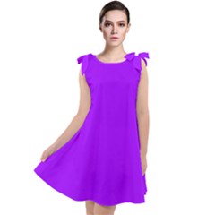 Vivid Violet Purple	 - 	tie Up Tunic Dress