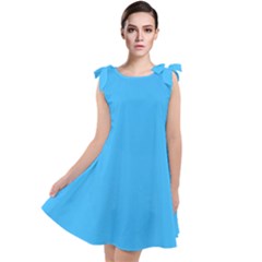 Deep Sky Blue	 - 	tie Up Tunic Dress by ColorfulDresses