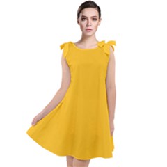 Saffron	 - 	tie Up Tunic Dress by ColorfulDresses