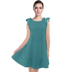 Greenish Blue	 - 	tie Up Tunic Dress by ColorfulDresses