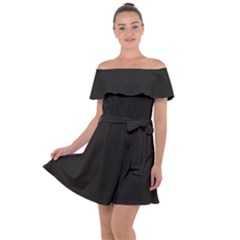 Black Choclat	 - 	off Shoulder Velour Dress by ColorfulDresses