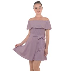 Wood Rose	 - 	off Shoulder Velour Dress by ColorfulDresses