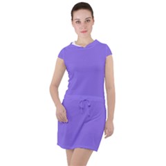 Sweet Crocus Purple	 - 	drawstring Hooded Dress by ColorfulDresses