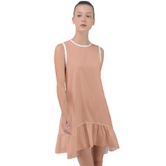 Peach Quartz	 - 	frill Swing Dress by ColorfulDresses