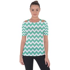 Chevron Pattern Giftt Shoulder Cut Out Short Sleeve Top by GardenOfOphir