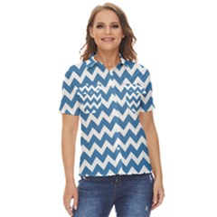 Chevron Pattern Gifts Women s Short Sleeve Double Pocket Shirt