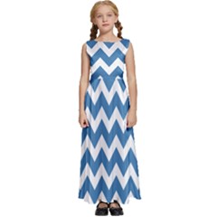 Chevron Pattern Gifts Kids  Satin Sleeveless Maxi Dress by GardenOfOphir