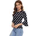 Black And White Polka Dots Bell Sleeve Top View2