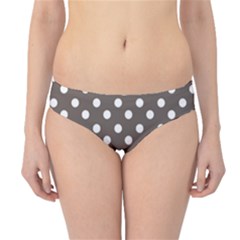Brown And White Polka Dots Hipster Bikini Bottoms by GardenOfOphir