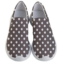 Brown And White Polka Dots Women s Lightweight Slip Ons by GardenOfOphir