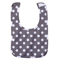 Brown And White Polka Dots Baby Bib by GardenOfOphir