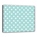 Blue And White Polka Dots Canvas 20  x 16  (Stretched) View1