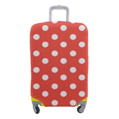 Indian Red Polka Dots Luggage Cover (small) by GardenOfOphir