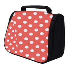 Indian Red Polka Dots Full Print Travel Pouch (small) by GardenOfOphir