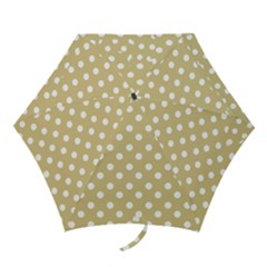Mint Polka And White Polka Dots Mini Folding Umbrellas by GardenOfOphir