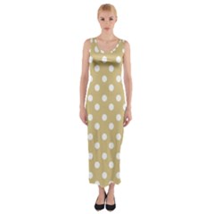 Mint Polka And White Polka Dots Fitted Maxi Dress by GardenOfOphir