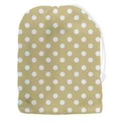 Mint Polka And White Polka Dots Drawstring Pouch (3xl) by GardenOfOphir