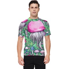 Liberty Cap Magic Mushroom Men s Short Sleeve Rash Guard by GardenOfOphir